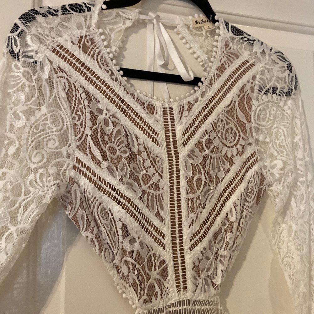 For Love & Lemons White backless dress